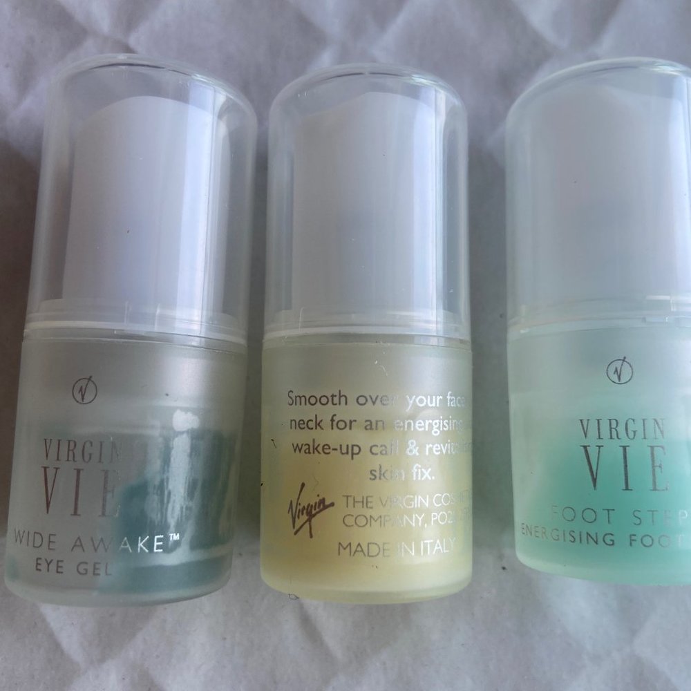 - Virgin VIE cosmetics eye gel, Vitamin C day cream, foot cream